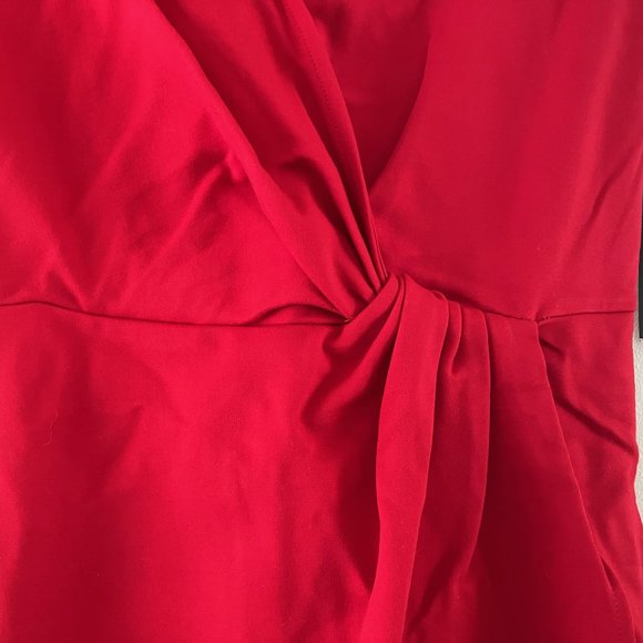 NWT Worthington Stretch Draped Wrap Bodycon Red Dress Size 6 - Picture 5 of 7
